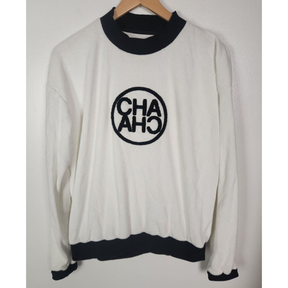 Ellaandemm Women's Sz. M/L Black/White Terrycloth Sweatshirt - Picture 1 of 5